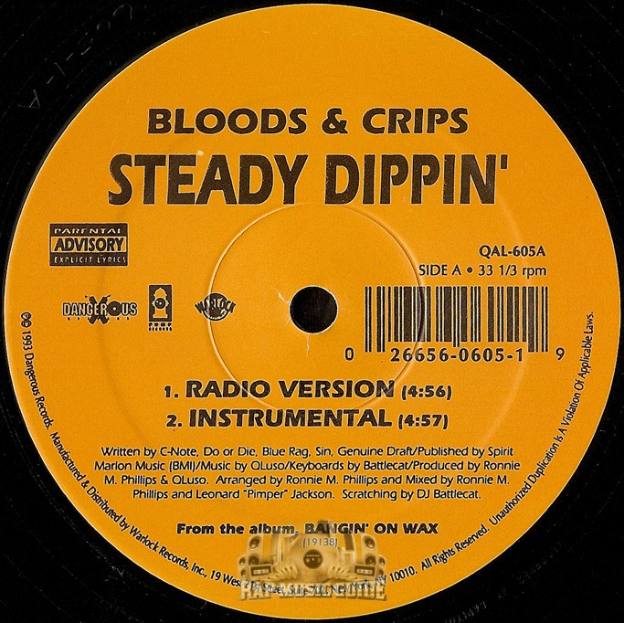 Bloods & Crips - Steady Dippin': Single. Record | Rap Music Guide